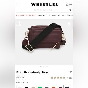 Whistles - Bibi Leather Crossbody in Plum